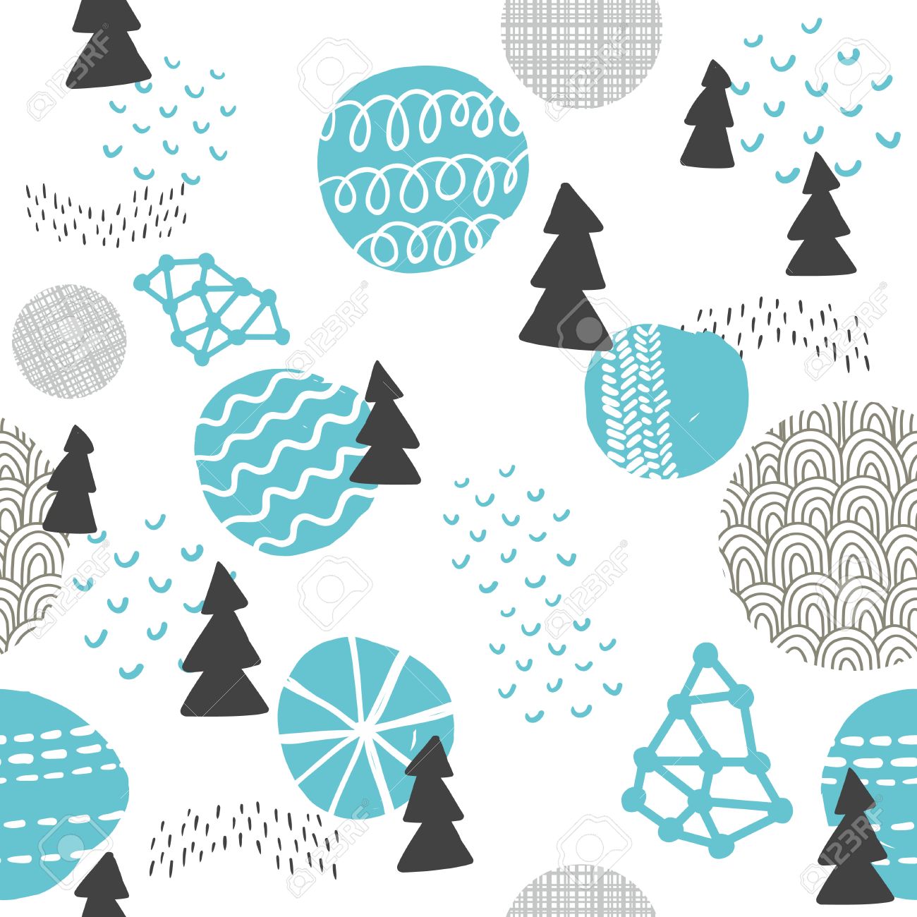 モダンな北欧風のシームレスなパターン ベクトルの背景の北の自然 のイラスト素材 ベクタ Image モダンな北欧風のシームレスなパターン ベクトルの背景の北の自然 のイラスト素材 ベクタ Image