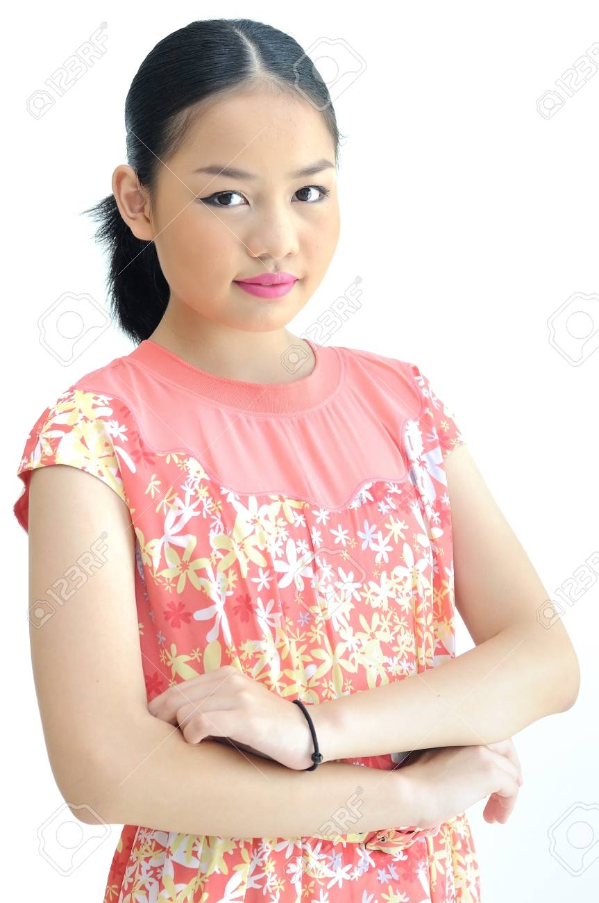 Asian Teenager Girl 13 Years Old Post Like Model With Summer Stock Photo Picture And Royalty Free Image Image 81053680