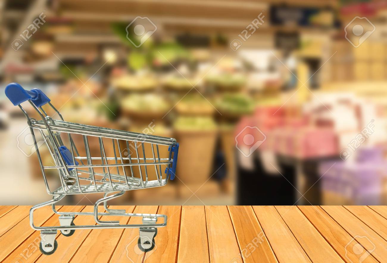 wooden grocery cart