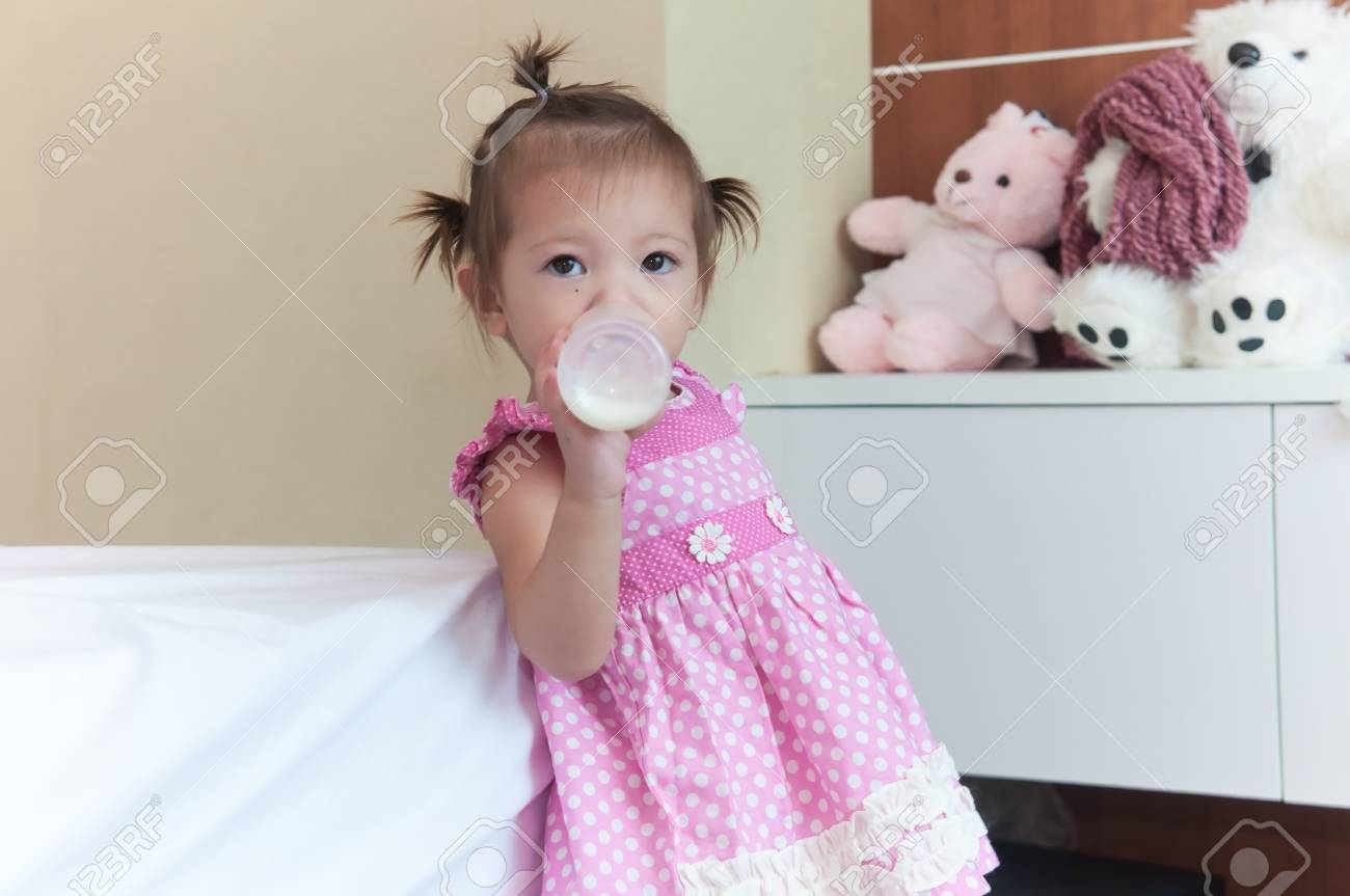 baby doll drinking milk