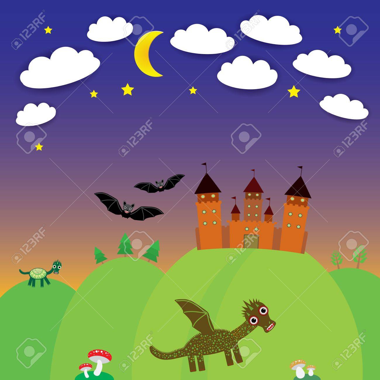 Landscape With Castle Wizard Cartoon Dragon Bats Night Vector Royalty Free Cliparts Vectors And Stock Illustration Image Landscape With Castle Wizard Cartoon Dragon Bats Night Vector Royalty Free Cliparts Vectors And Stock Illustration Image