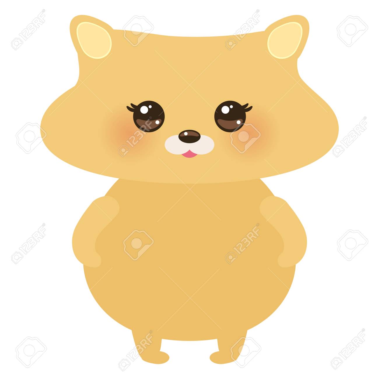 かわいいハムスター 白い背景にパステルカラー ベクトルイラスト のイラスト素材 ベクタ Image