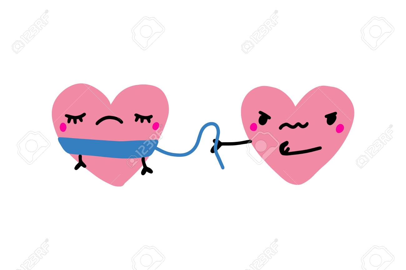 One Heart Bind Another Tyrant Toxic Relations Hand Drawn Vector Illustration In Cartoon Comic Style Poster Print Card Royalty Free Cliparts Vectors And Stock Illustration Image