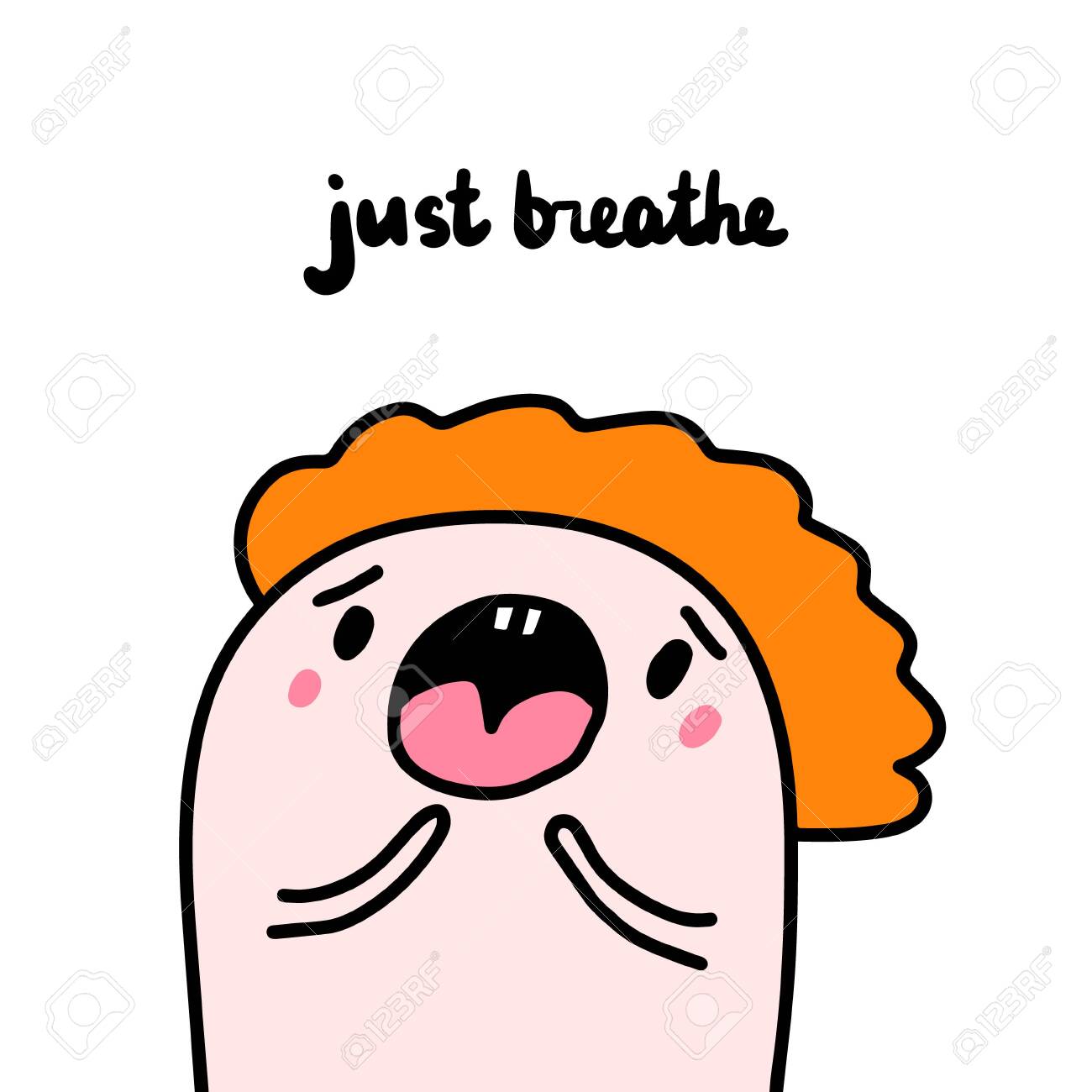 Just Breathe Hand Drawn Vector Illustration In Cartoon Comic Style Man  Opening Mouth People Expressive Print Poster Card Royalty Free SVG,  Cliparts, Vectors, and Stock Illustration. Image 140559504.