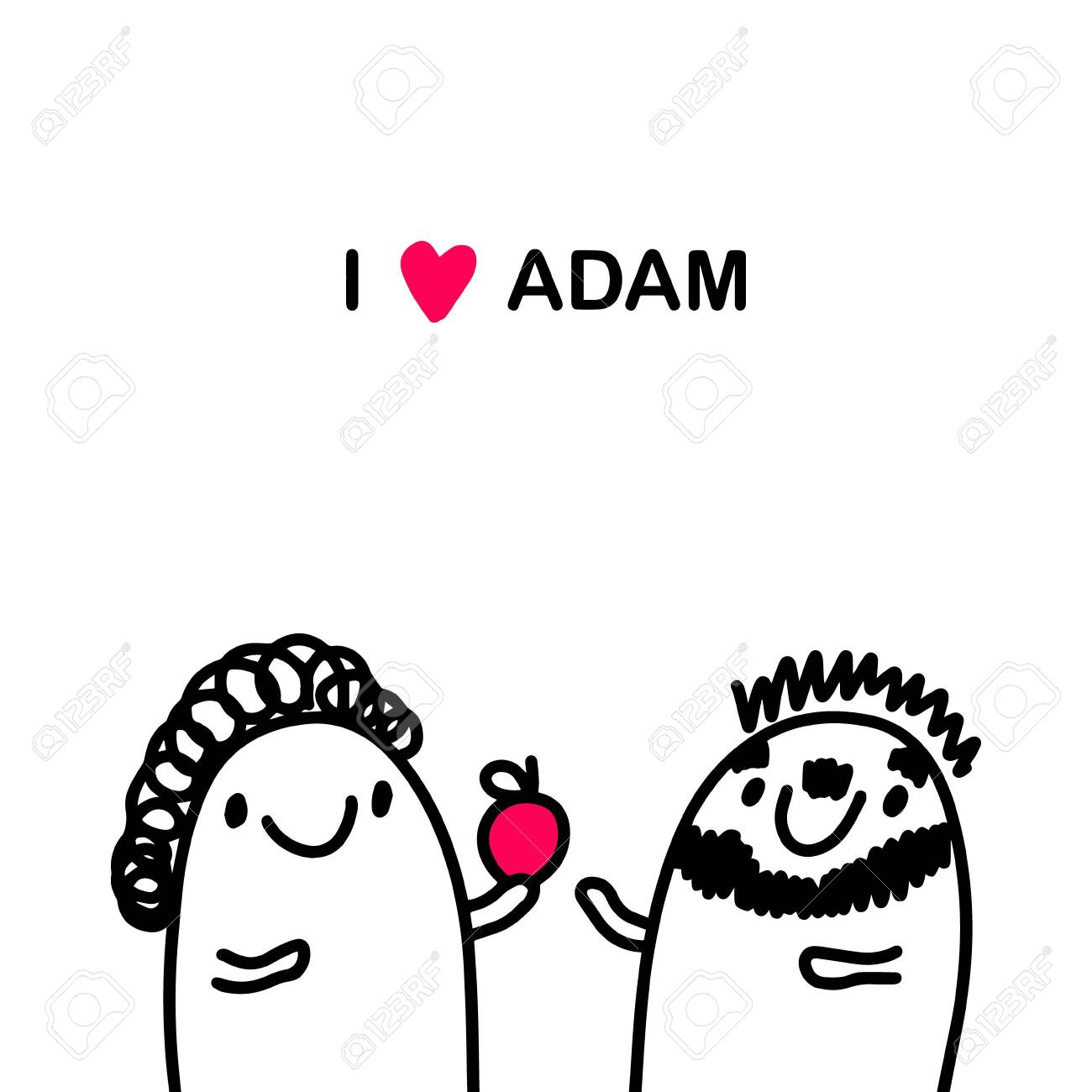 I Love Adam Hand Drawn Vector Illustration In Cartoon Comic Style Royalty Free Cliparts Vectors And Stock Illustration Image