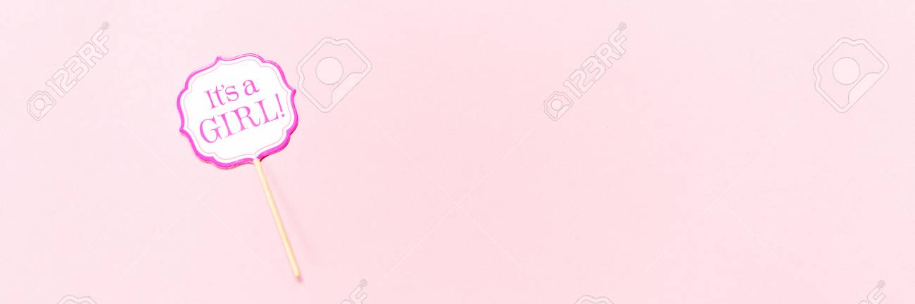 Es Un Cartel De Nina En La Fiesta De Baby Shower Fondo Solido Rosa Es Un Cartel De Nina En La Fiesta De Baby Shower Fondo Solido Rosa