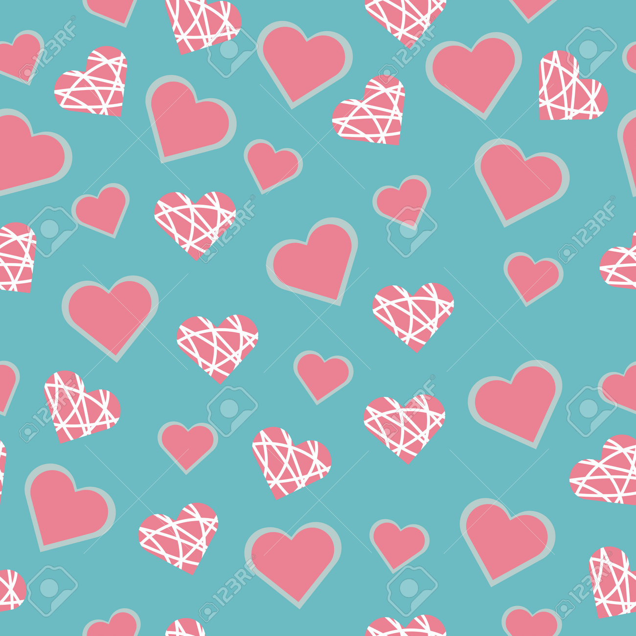 Seamless vector pattern with heart pink shapes for Valentine's Day holiday - 161212621 Seamless vector pattern with heart pink shapes for Valentine's Day holiday - 161212621