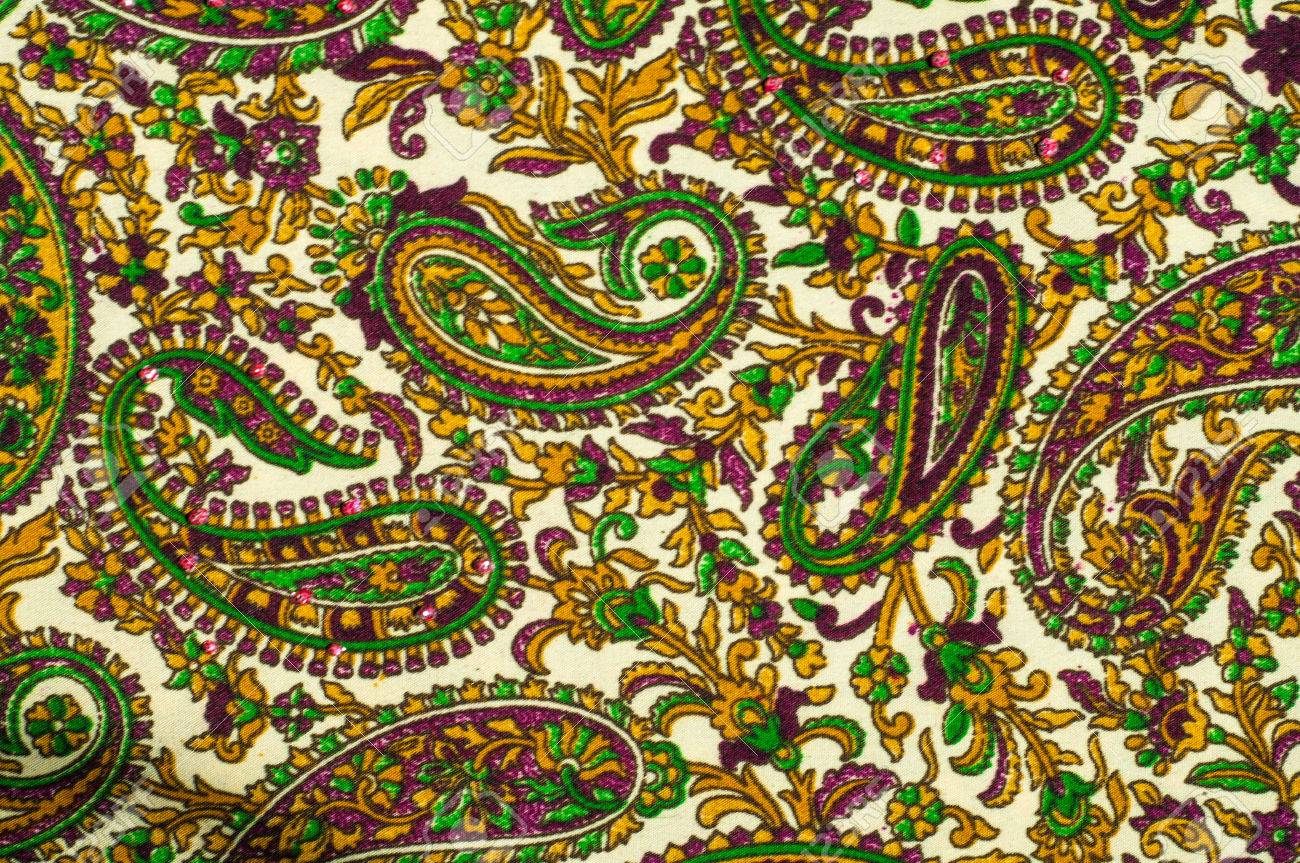 Texture. Background. Paisley Or Paisley Pattern Is A Term In English For A  Design Using The Boteh Or Buta, A Droplet-shaped Vegetable Motif Of Persian  And Indian Origin Stock Photo, Picture and, image size:1300x863