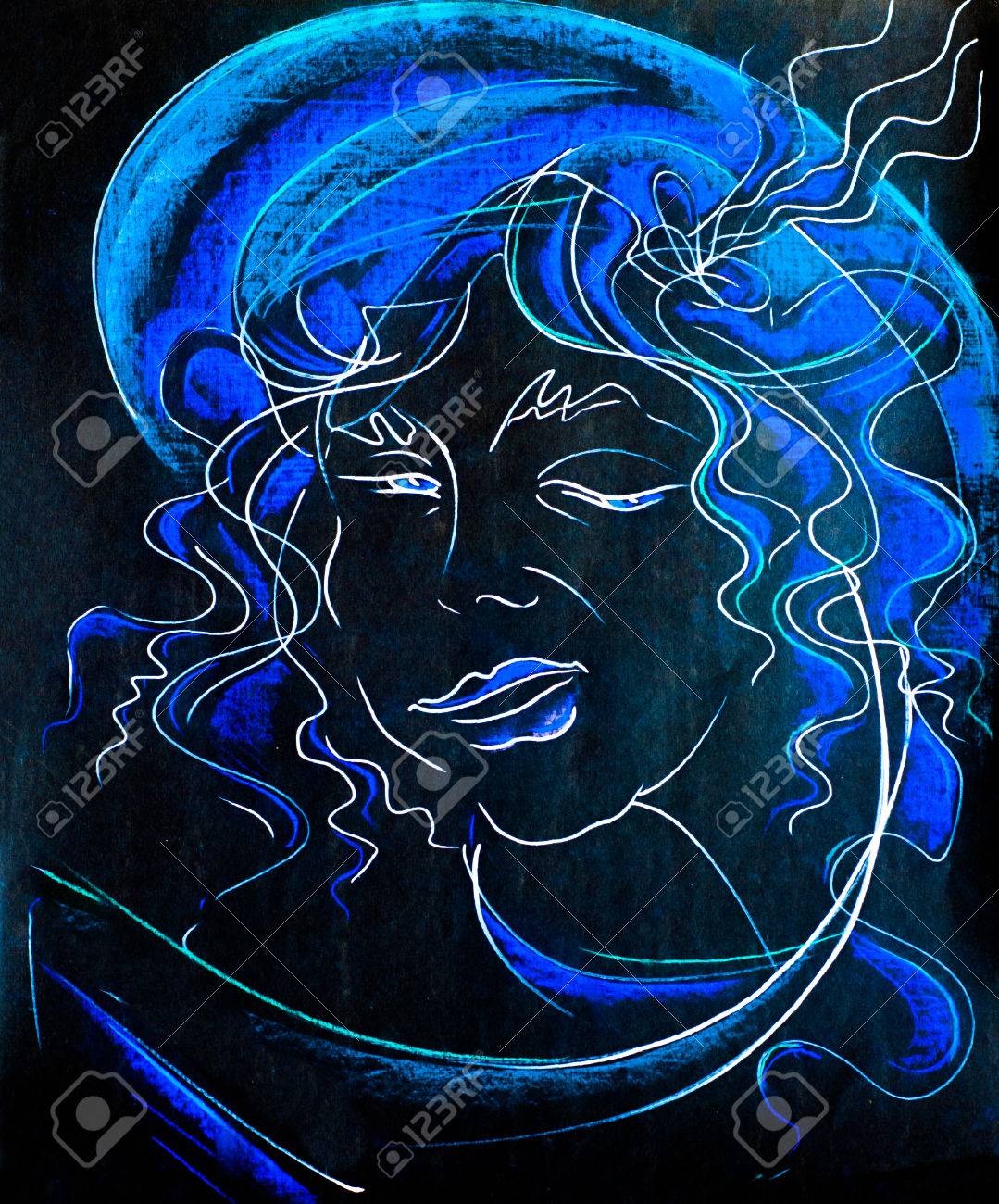 Ein Bild Mit Farbigen Wachsmalstifte Gezogen Muse Kunstler In Der Griechischen Und Romischen Mythologie Die Jeweils Neun Gottinnen Die Tochter Des Zeus Und Mnemosyne Der Uber Die Kunste Und Wissenschaften Vorsitz Lizenzfreie