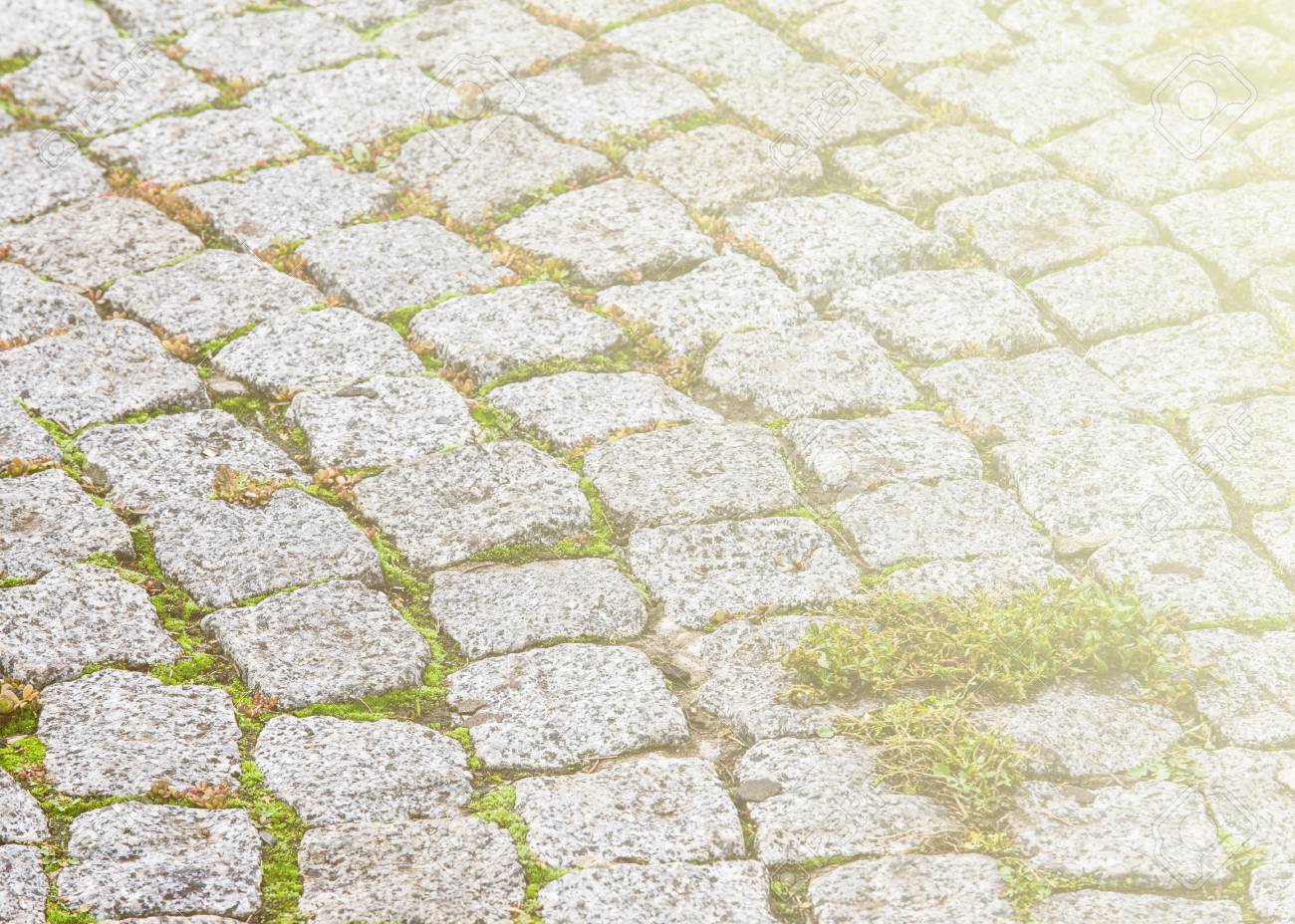 Textura Fundo O Pavimento De Pedra De Granito Rua Pavimentada Qualquer Area Pavimentada Ou Superficie Textura Velha Do Pavimento Da Estrada De Paralelepipedos Grama Entre Pedras Fotos Retratos Imagenes Y Fotografia De