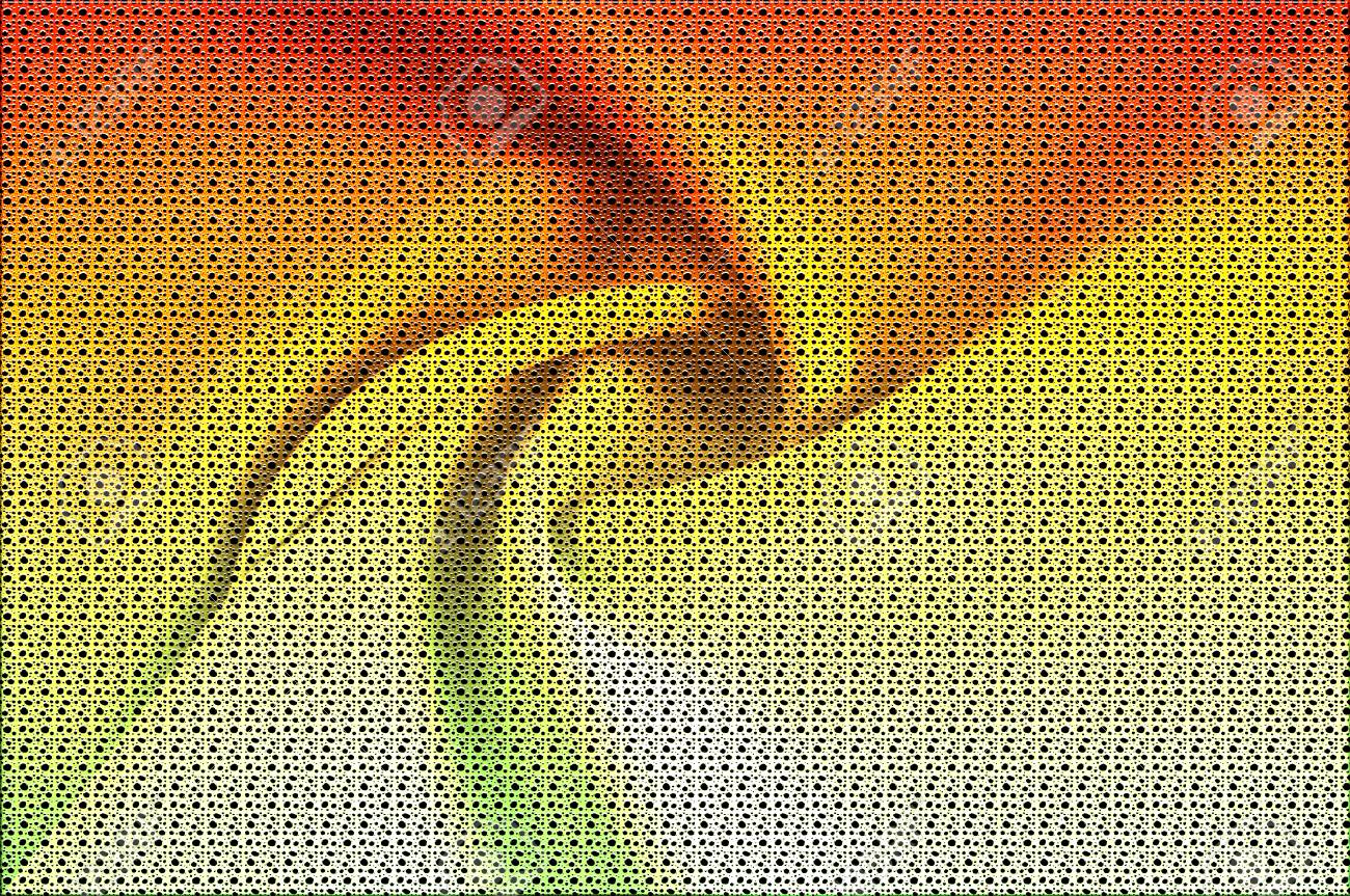 Texture Arriere Plan Modele Dessin Abstrait Dans Un Petit Point Un Point Lumineux De La Lumiere Rouge Jaune Nuances De Vert Banque D Images Et Photos Libres De Droits Image