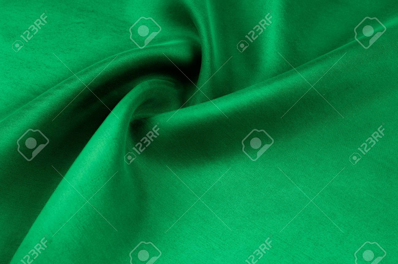 background texture pattern thick thick silk fabric is green