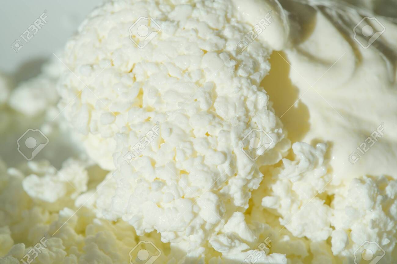 Cottage Cheese Sour Cream Salt Morning Breakfast Soft Lumpy White Cheese Made From Curds Of Slightly Soured Milk Stock Photo Picture And Royalty Free Image Image 137430112