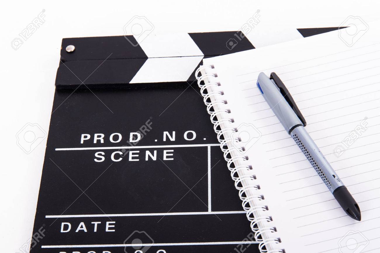 black cinema clapper board