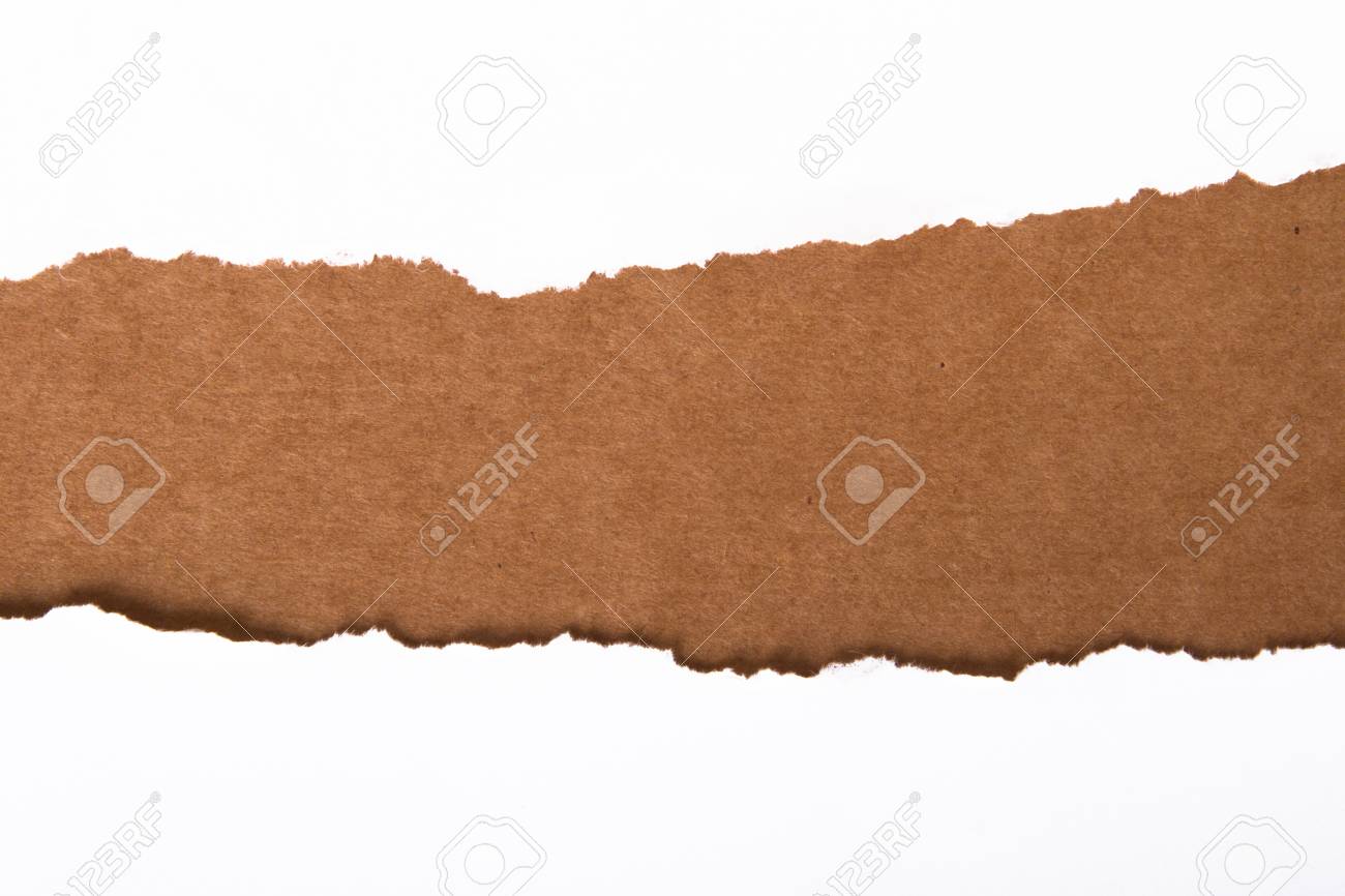 破りました 茶色の背景に破れた紙 の写真素材 画像素材 Image
