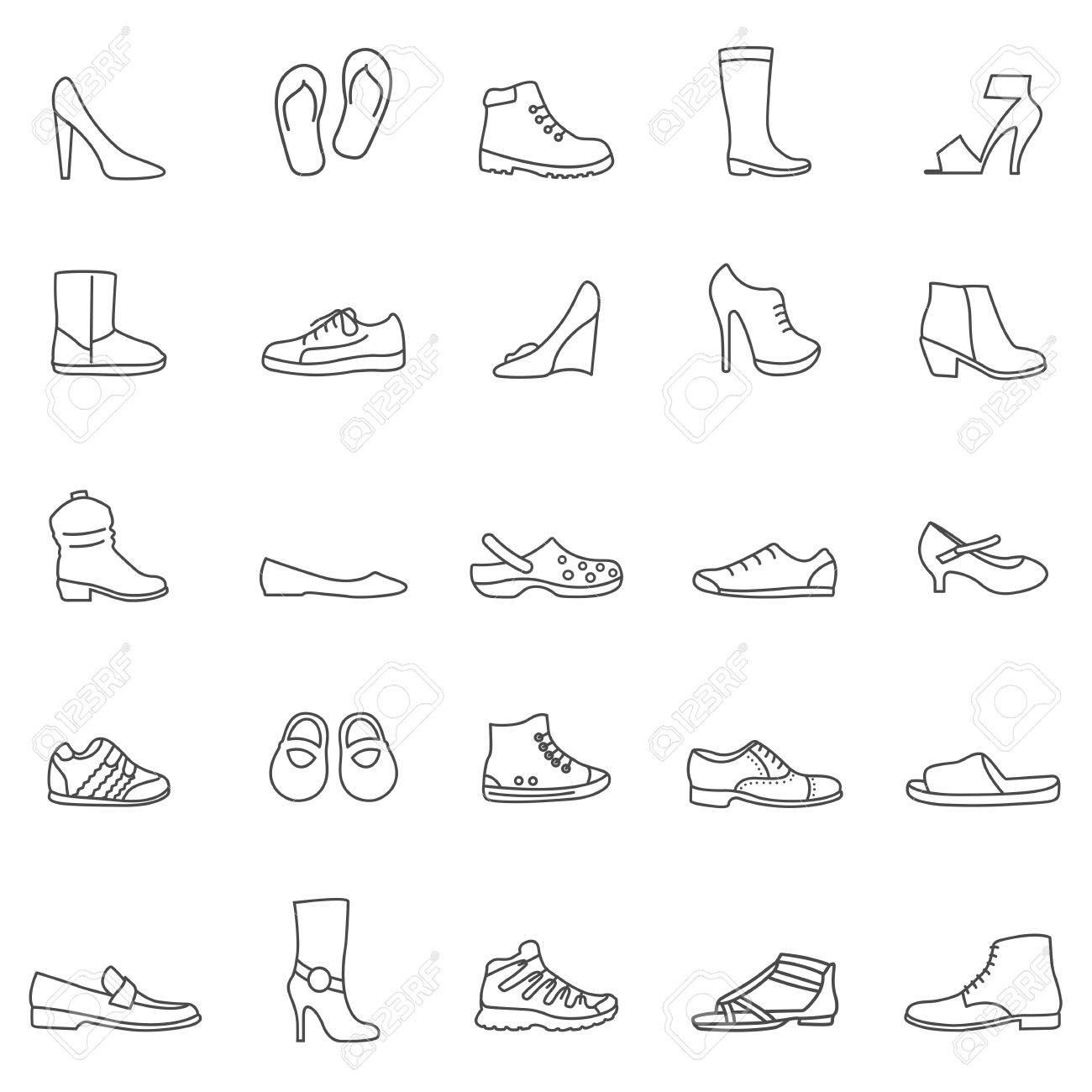 靴の行のアイコンを設定します ベクトル のイラスト素材 ベクタ Image 靴の行のアイコンを設定します ベクトル のイラスト素材 ベクタ Image