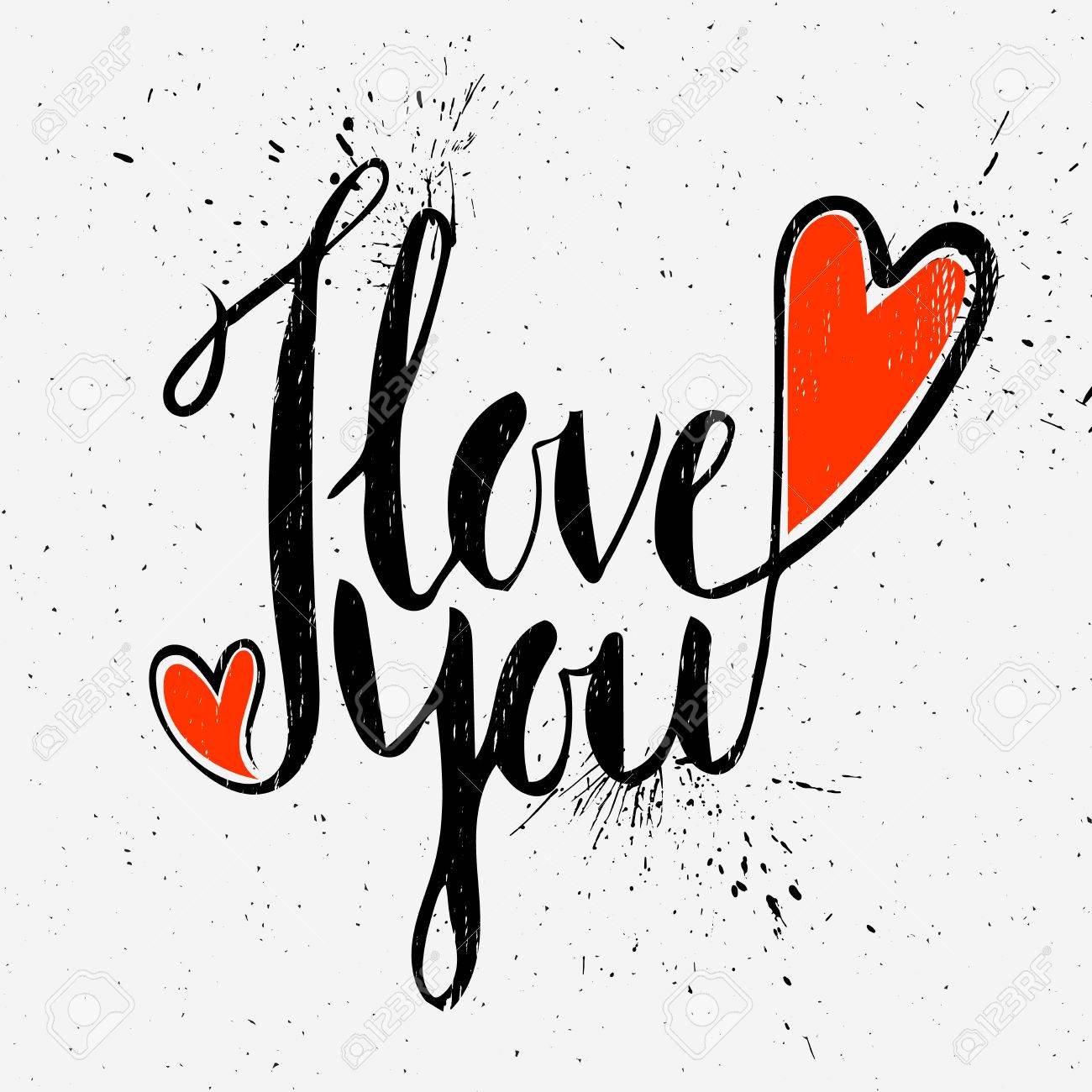 Grunge textured handwritten calligraphic inscription I love you on light background. Lettering design element for greeting card, banner, invitation, postcard, vignette, flyer. Vector illustration. - 51157837 Grunge textured handwritten calligraphic inscription I love you on light background. Lettering design element for greeting card, banner, invitation, postcard, vignette, flyer. Vector illustration. - 51157837