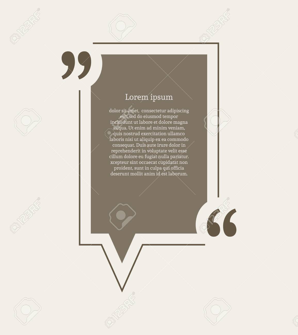 Marque De Citation Bulle De La Parole Citation Vide Modele De Citation Vide Rectangle Element De Design Pour Carte De Visite Feuille De Papier Des Informations Note Message Motivation Commenter Etc Vector