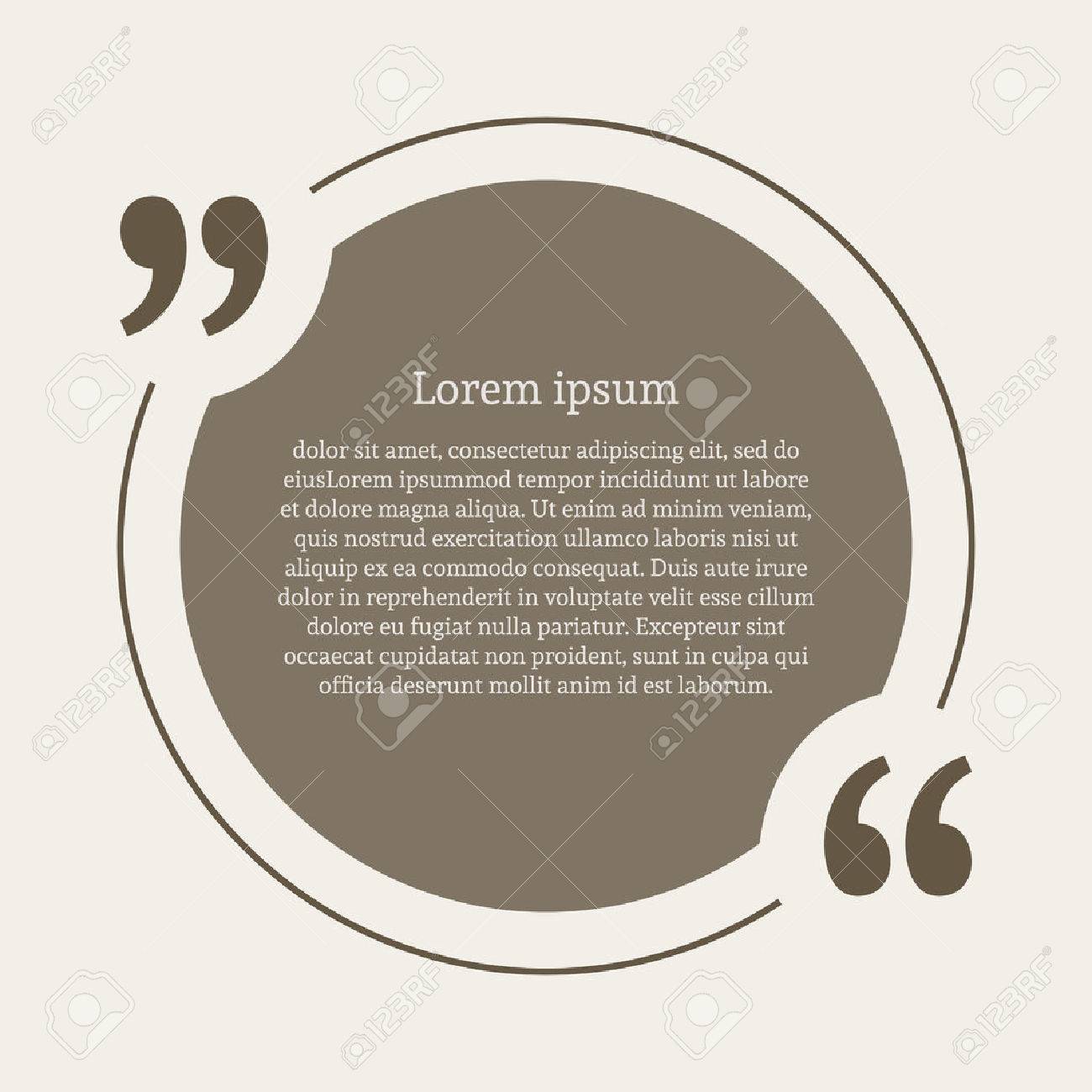 Quotation mark speech bubble. Empty quote blank citation template. Round design element for business card, paper sheet, information, note, message, motivation, comment etc. Vector illustration. - 54428809 Quotation mark speech bubble. Empty quote blank citation template. Round design element for business card, paper sheet, information, note, message, motivation, comment etc. Vector illustration. - 54428809
