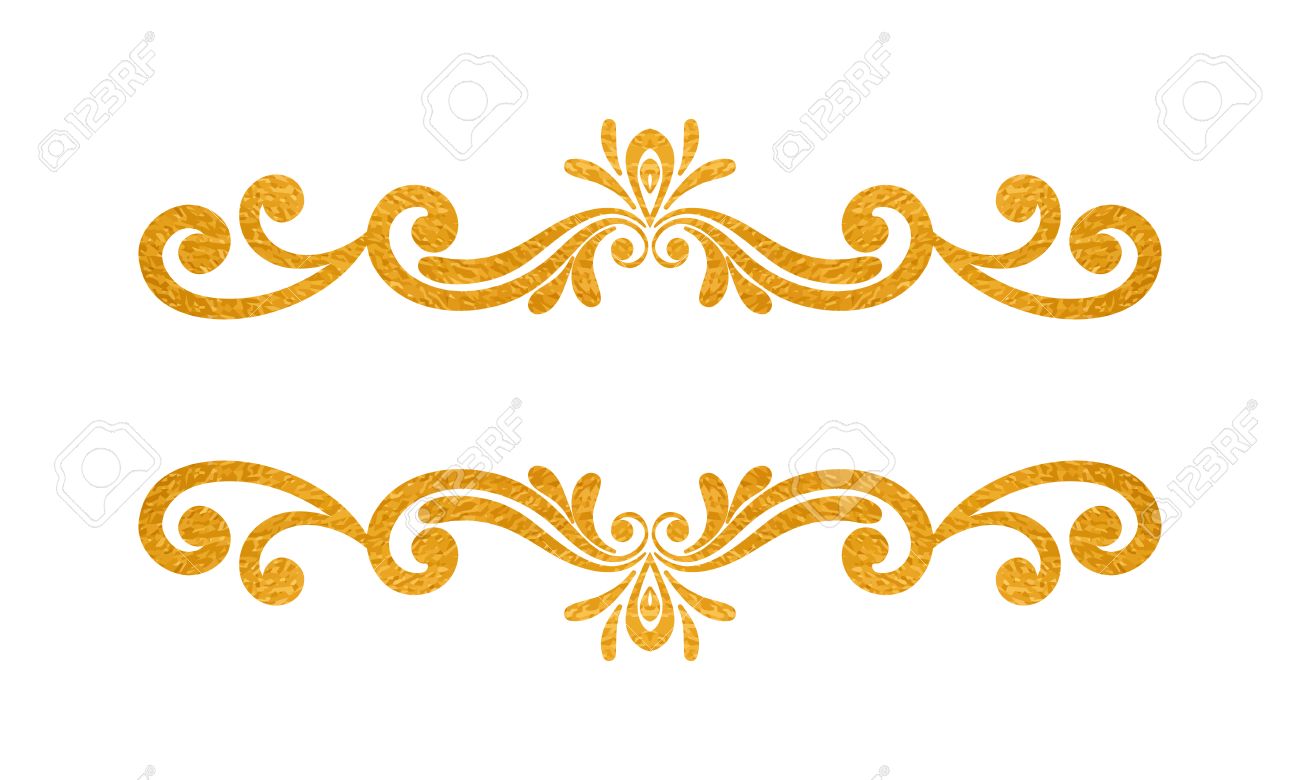 エレガントで豪華なヴィンテージ ゴールド花模様の手には 白い背景の装飾的な境界線やフレームが描画されます バナー 招待状 メニューのポストカード グリーティング カード チラシのビネット要素を洗練されました ベクトル図のイラスト素材 ベクタ Image 6799
