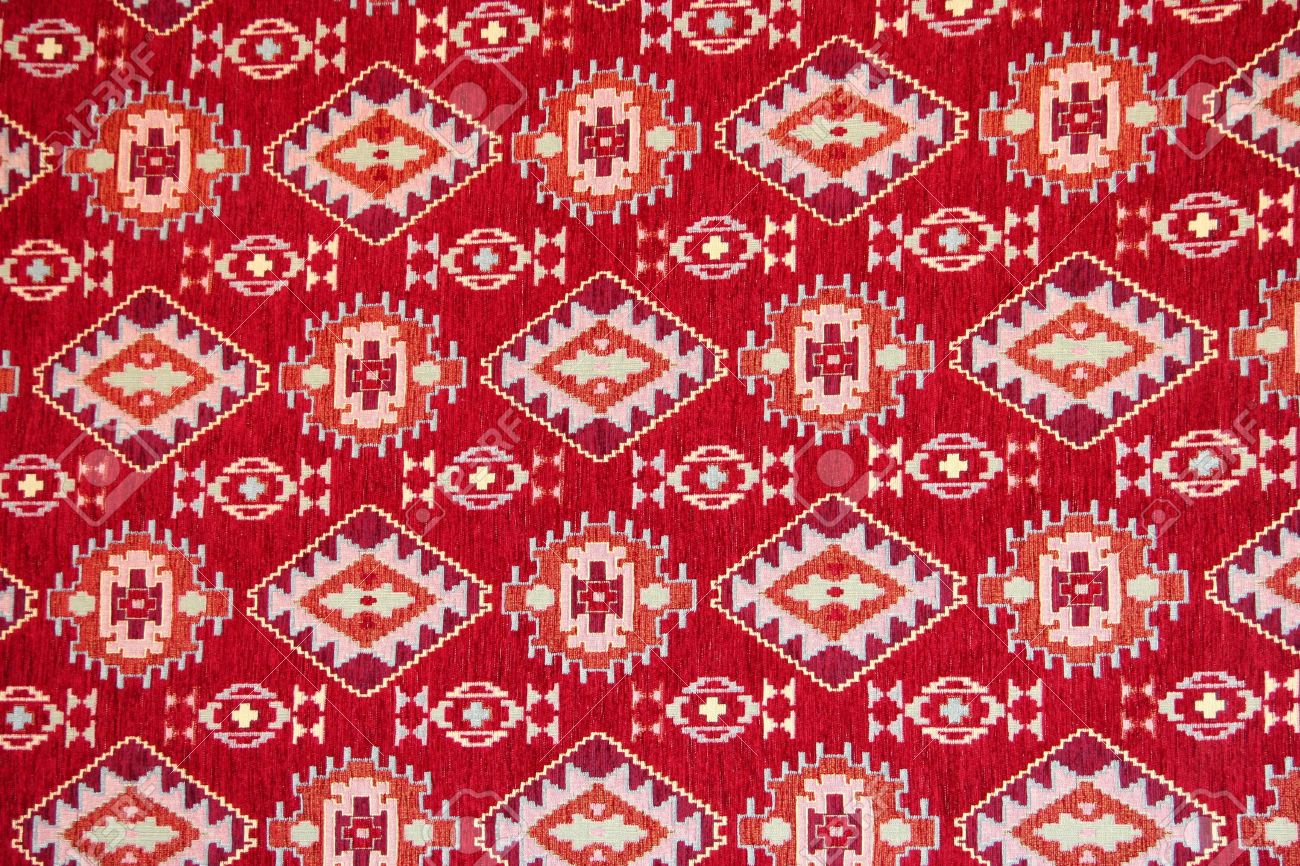 赤い色の背景としてトルコ柄マット の写真素材 画像素材 Image