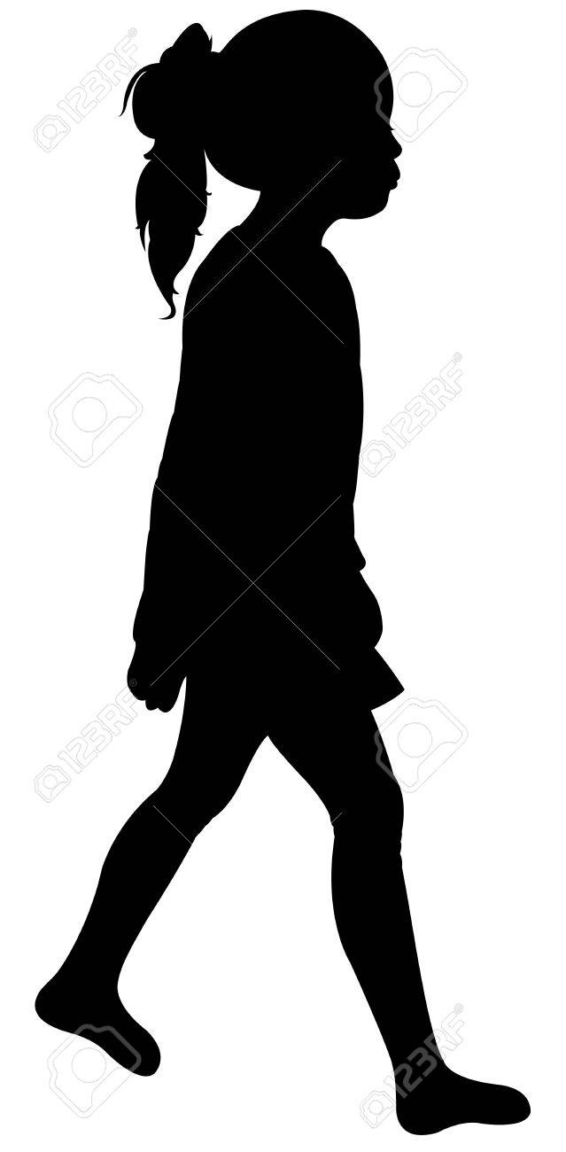 A Walking Girl Silhouette Vector Royalty Free SVG, Cliparts, Vectors, And  Stock Illustration. Image 27440667.