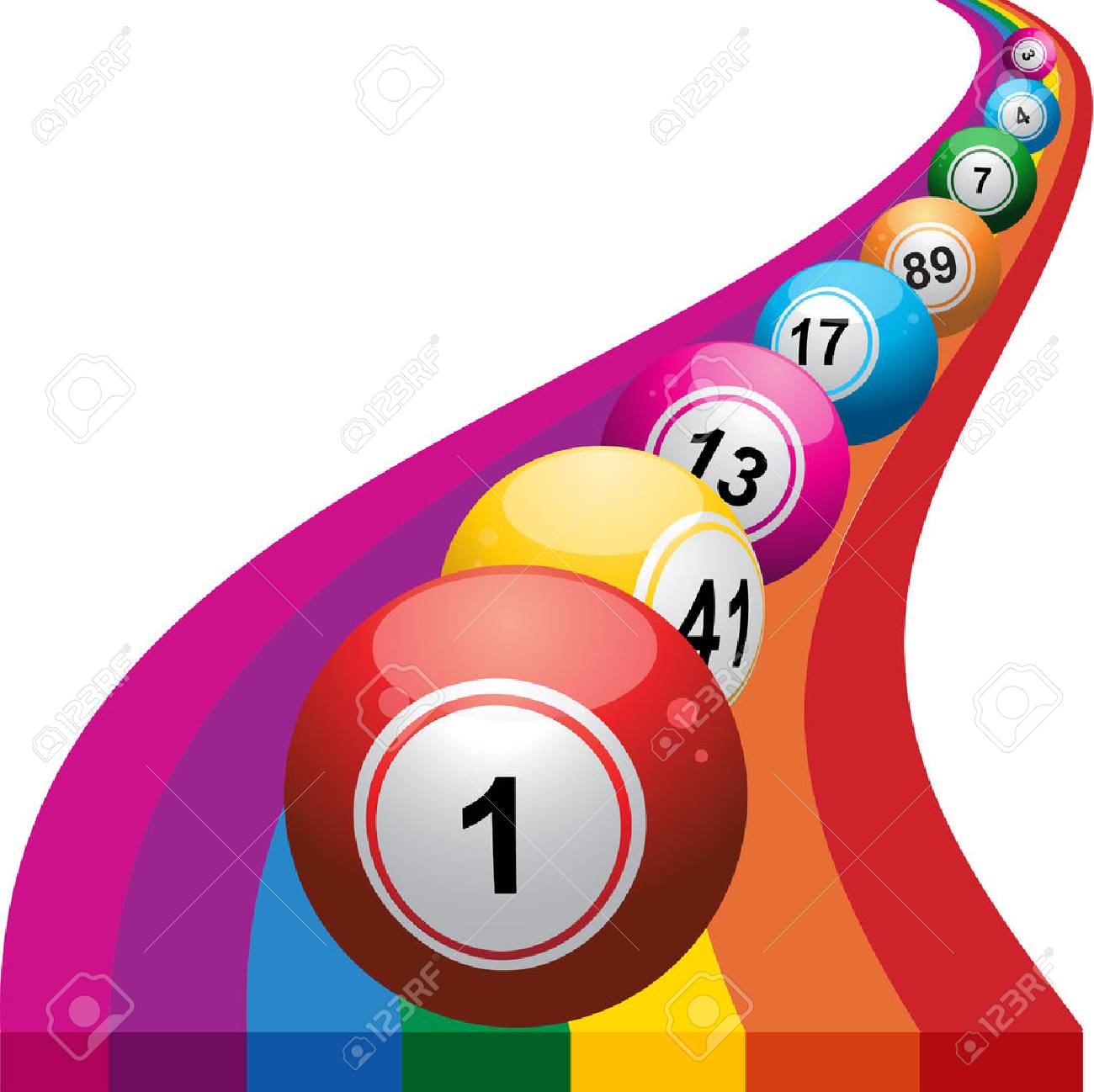 Bingo Balls Rolling On A Colorfull Raimbow Royalty Free SVG, Cliparts,  Vectors, and Stock Illustration. Image 38174083.