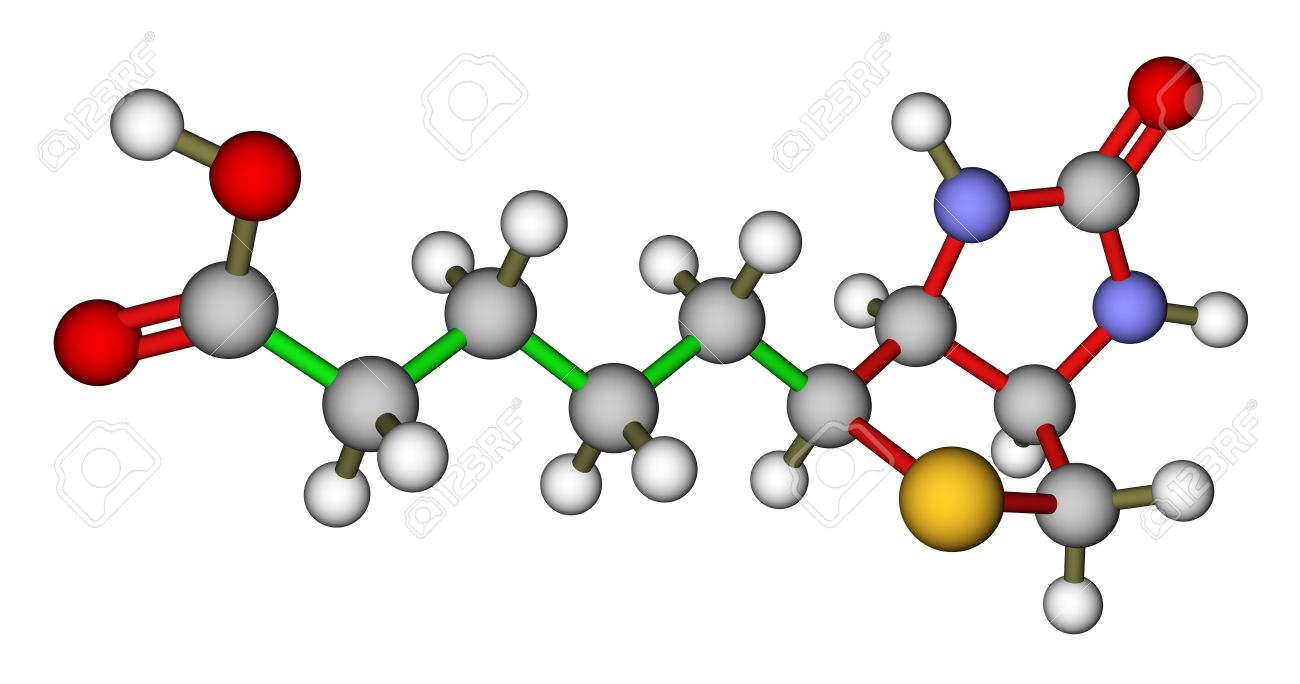 biotin vitamin h or b7 molecular structure stock photo picture