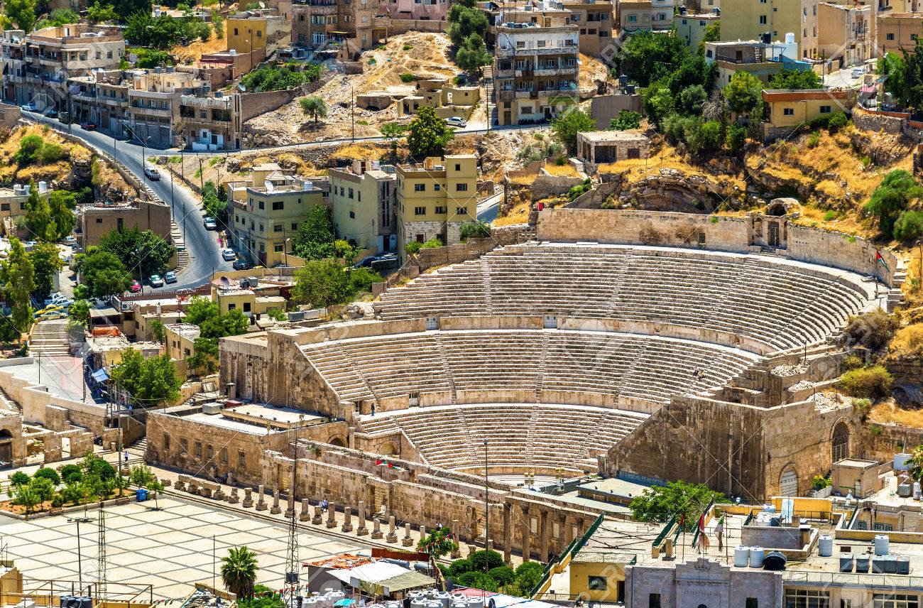 View On Roman Theater In Amman - Jordan Stock Photo, Picture And Royalty Free Image. Image 62236268.
