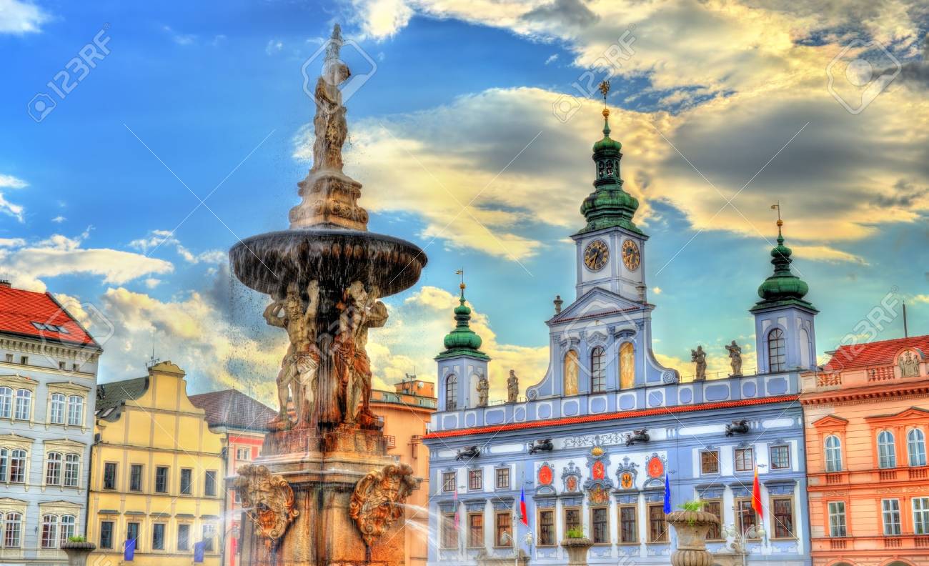 Samson Fountain in Ceske Budejovice Czech Republic - 85404292 Samson Fountain in Ceske Budejovice Czech Republic - 85404292