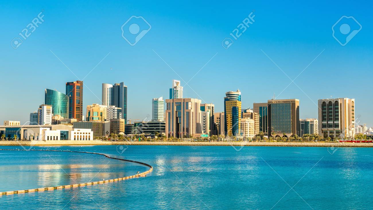 Skyline of Manama Central Business District. The Kingdom of Bahrain - 96714474 Skyline of Manama Central Business District. The Kingdom of Bahrain - 96714474