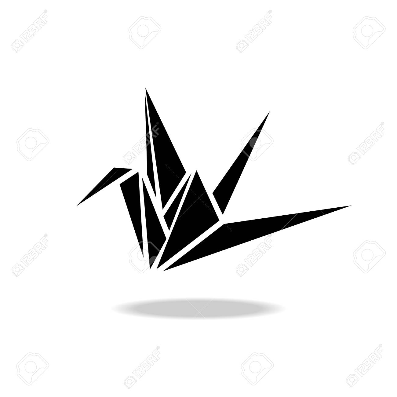 折り紙の鶴のイメージが多角形 のイラスト素材 ベクタ Image 64213124