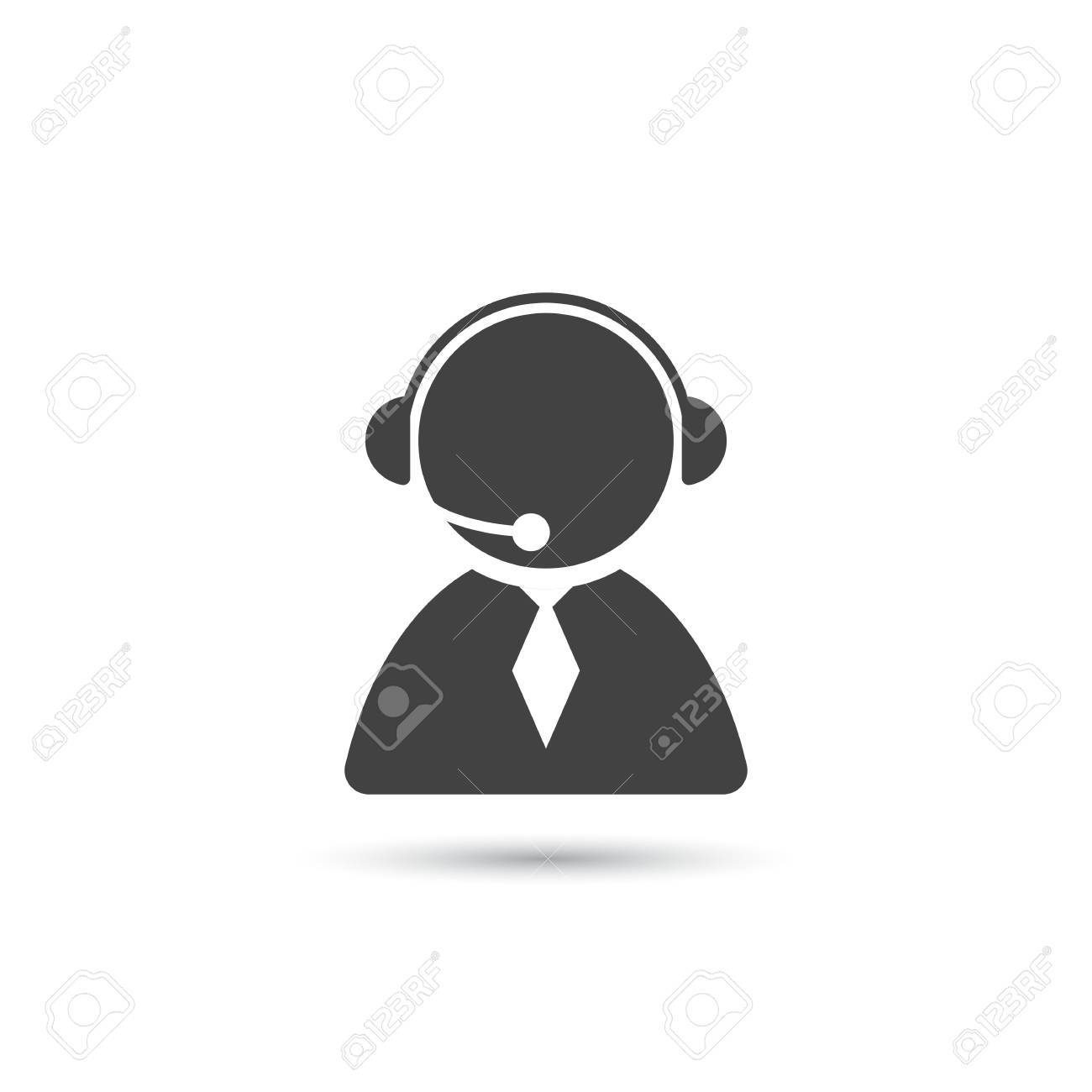 手無料セットとセンター オペレーター アイコンを呼び出します のイラスト素材 ベクタ Image