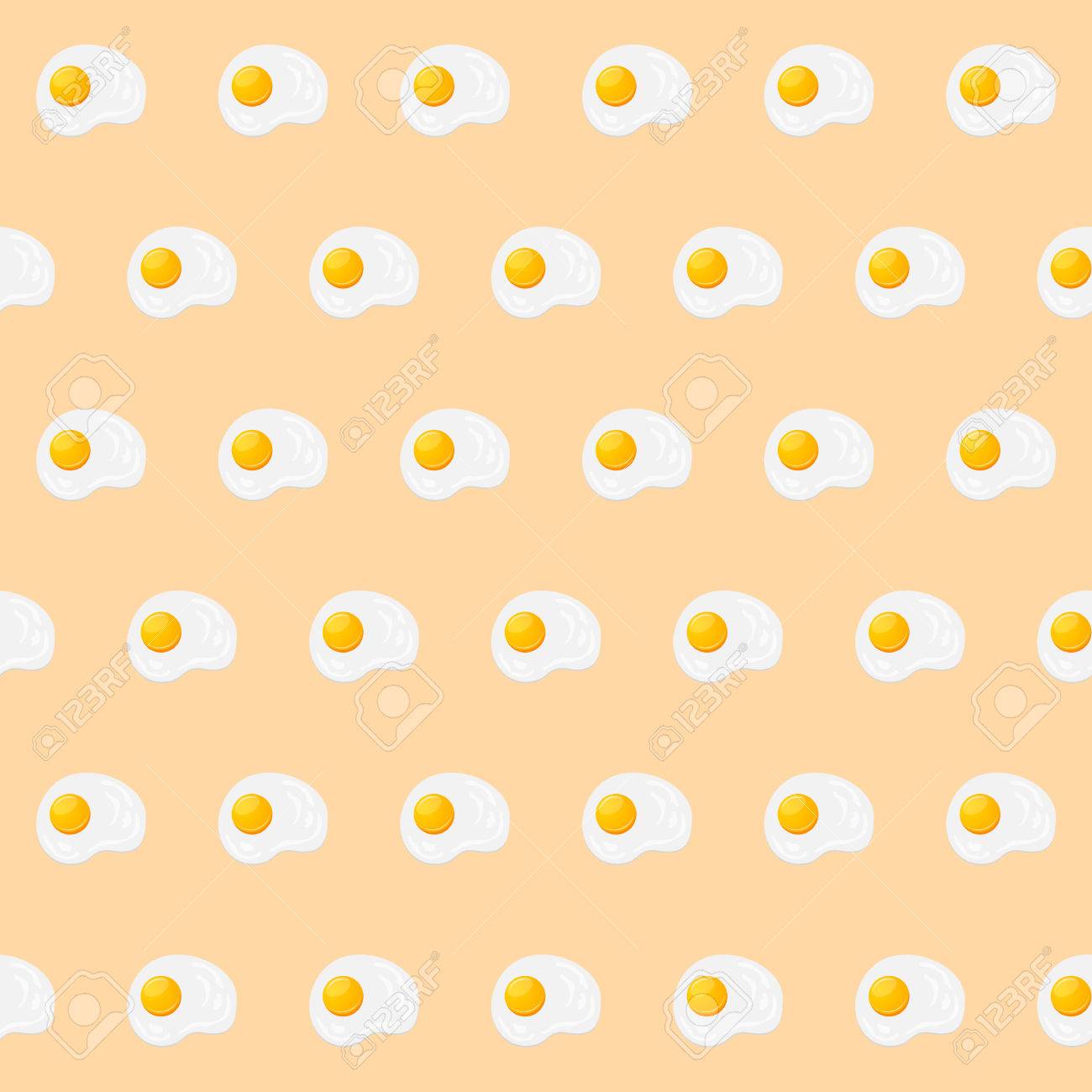 Seamless Vector Pattern With Scrambled Eggs Breakfast Background Royalty Free Cliparts Vectors And Stock Illustration Image