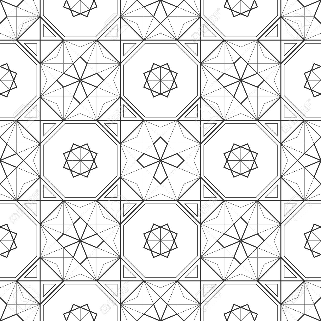 Abstract Geometric Pattern Floor Tiles Seamless Vector