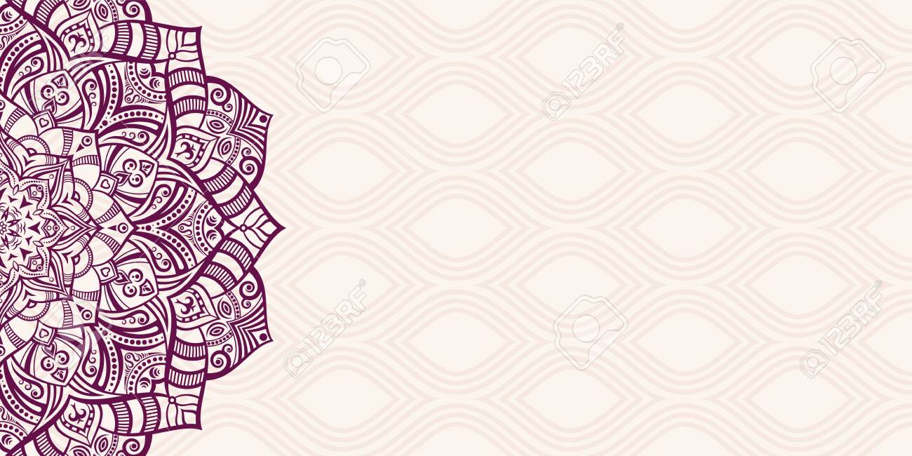Horizontal Mandala Banner. Decorative 