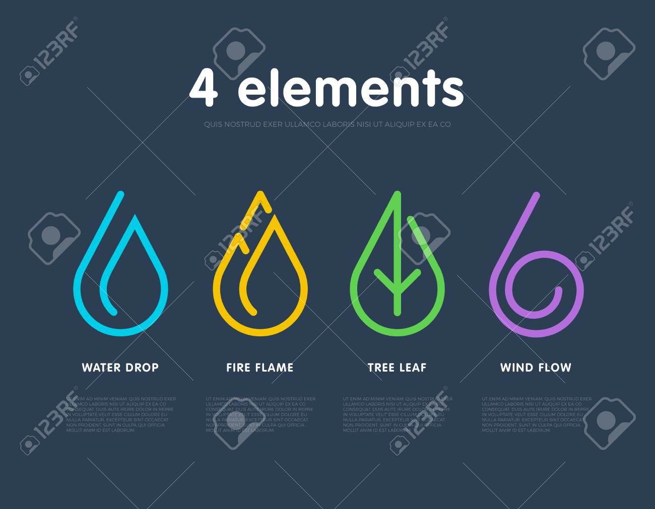 Nature Elements Water Fire Earth Air Infographic Elements Nature Icon Nature Elements Water Fire Earth Air Infographic Elements Nature Icon