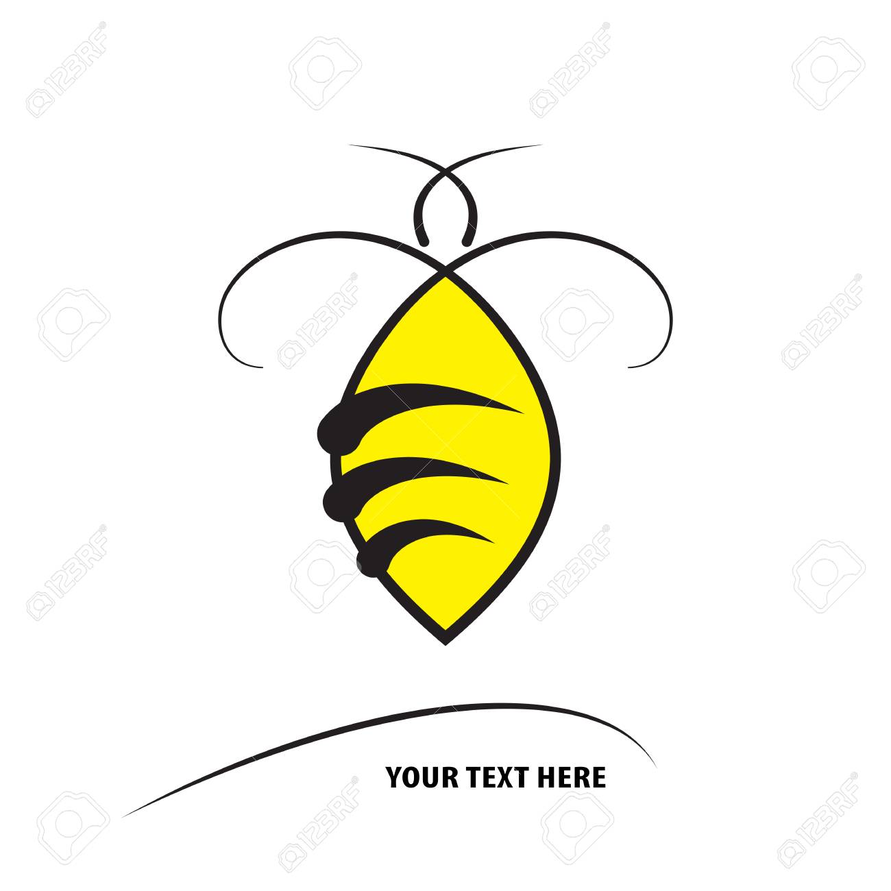 bumble bee design vector template linear style icon bumble bee template