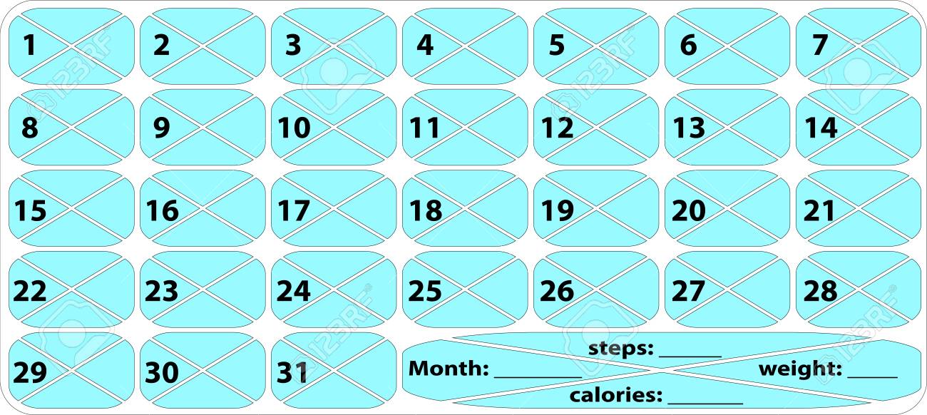 sport weight loss calendar planner template for one month with weight loss plan calendar