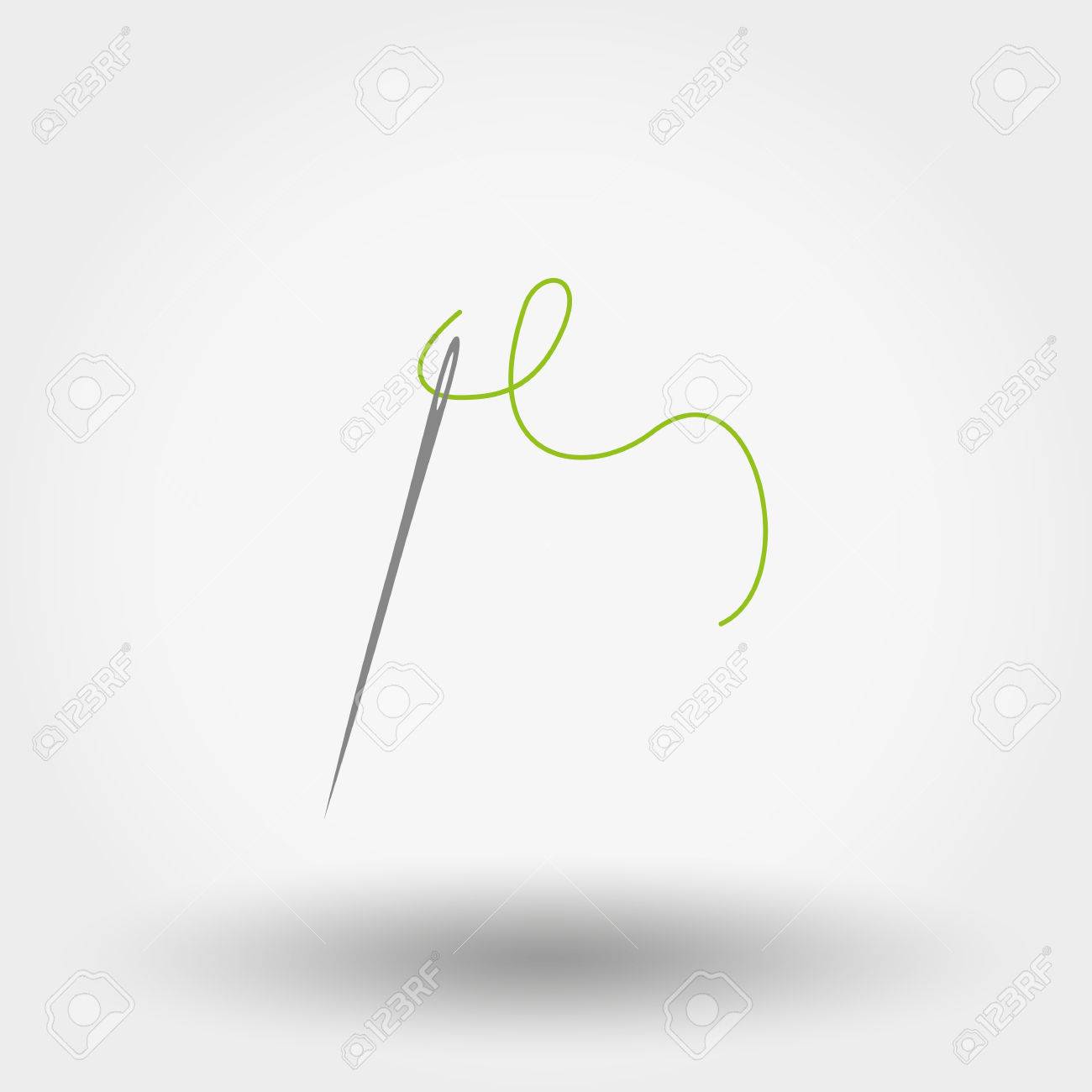 Needle with thread. Icon for web and mobile application. Vector illustration on a white background. Flat design style. - 50115792 Needle with thread. Icon for web and mobile application. Vector illustration on a white background. Flat design style. - 50115792