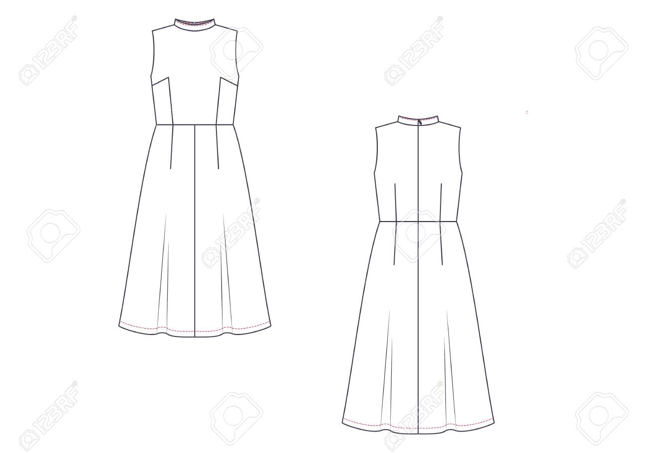 dress technical drawing