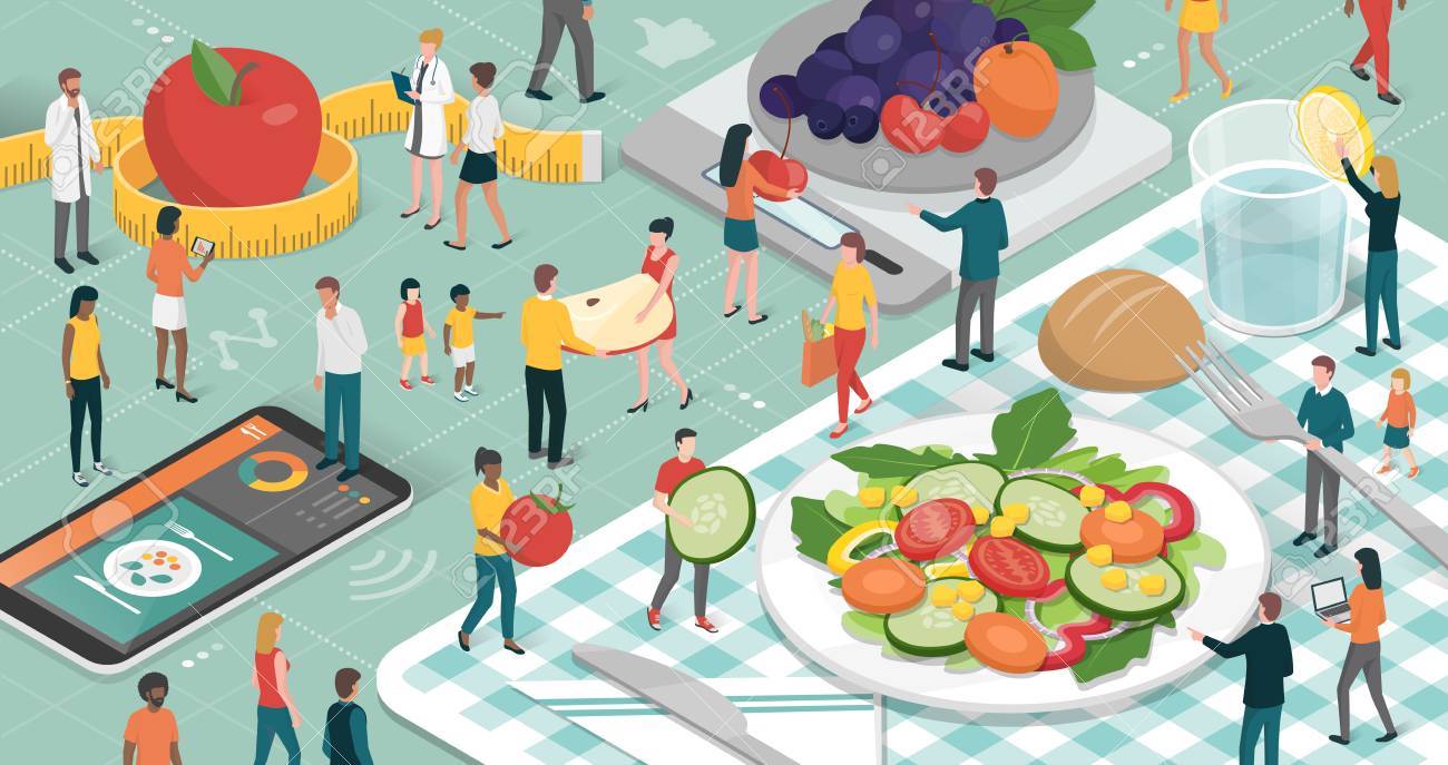 Concepto de alimentacion nutricion y dieta