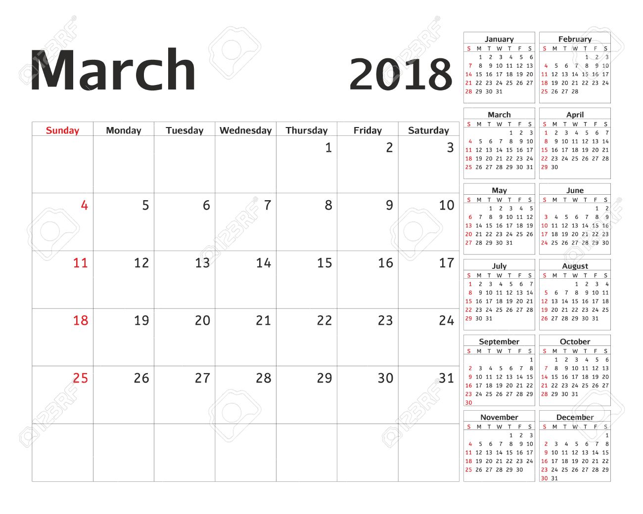 planner templates 2018