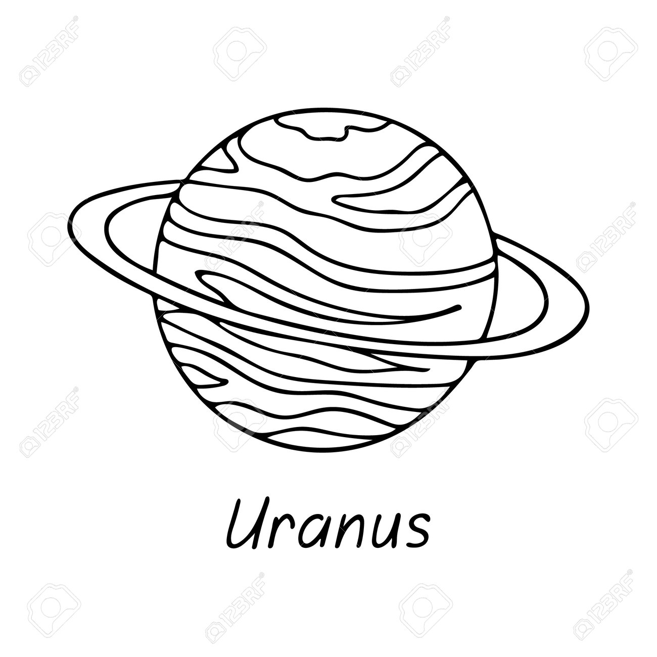 Doodle Of Uranus Isolated On White Background. Hand Drawn Vector  Illustration Of Planet Of The Solar System. Good For Coloring Page Book.  Royalty Free SVG, Cliparts, Vectors, and Stock Illustration. Image  195089902., image size:1300x1300