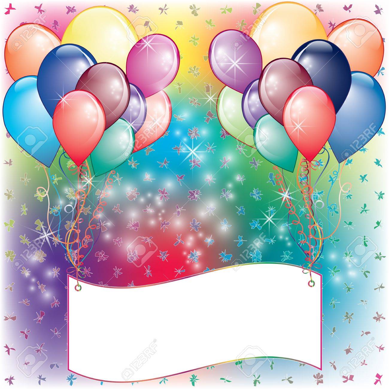 balloons party invitation card with white space balloon party invitation