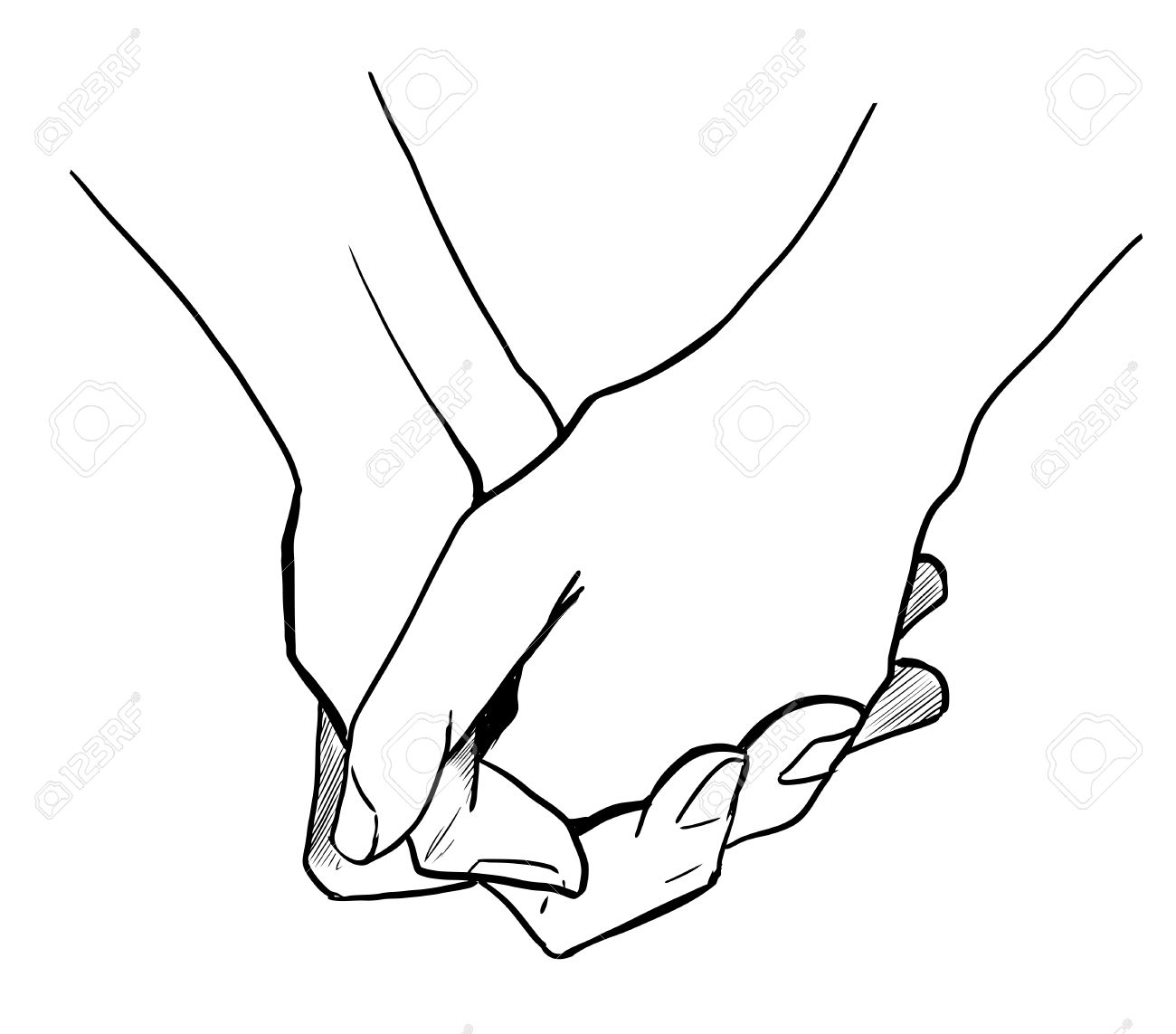 Two Persons Are Holding Hands Each Other Royalty Free Cliparts