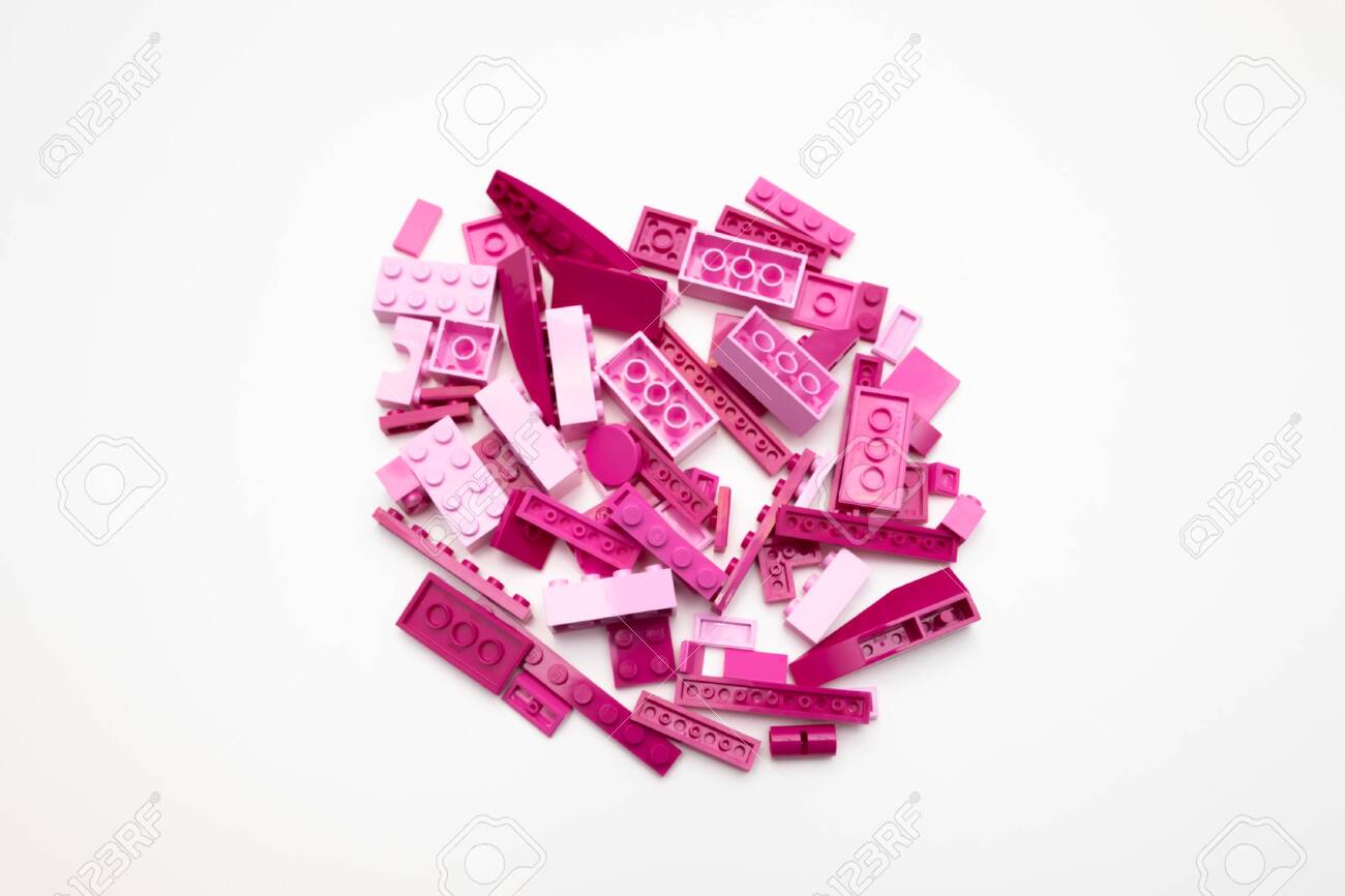 pink lego blocks