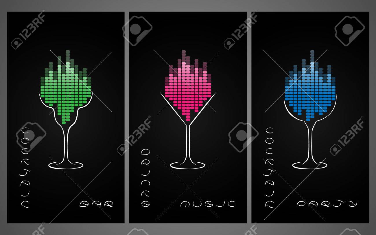 collection of cocktail party poster invitation or banner design corporate cocktail party invitation