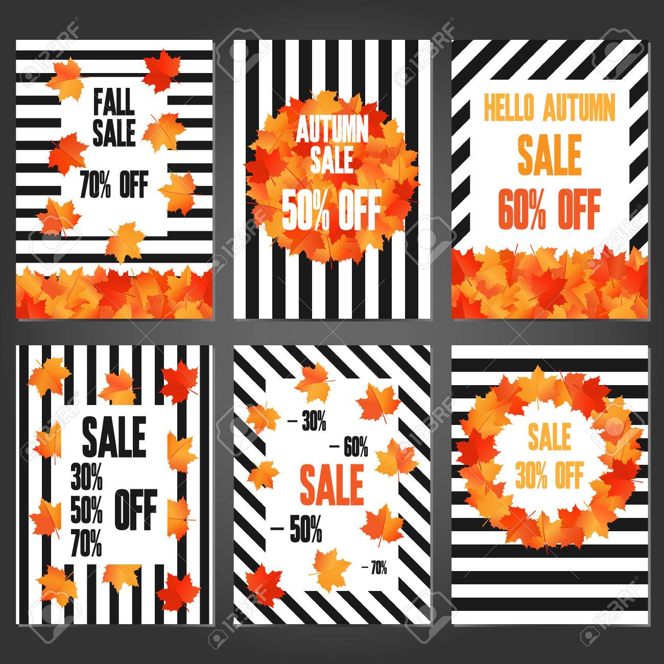set of autumn sale banners and promotional flyer templates promotional flyer templates