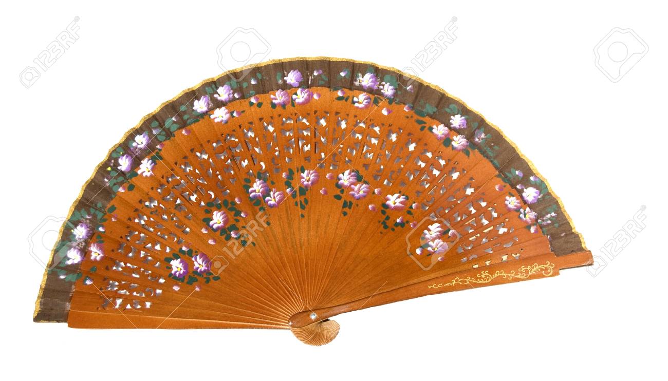 白い背景の分離の茶色スペイン語ファン の写真素材 画像素材 Image 4727